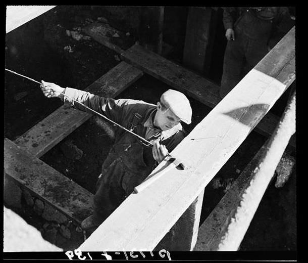 6th Avenue Subway construction at 16th Street, circa 1937.