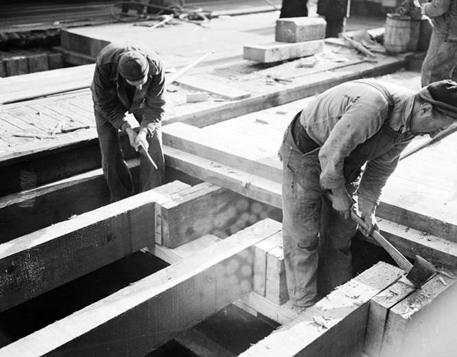 6th Avenue Subway construction at 32nd Street, 1937.