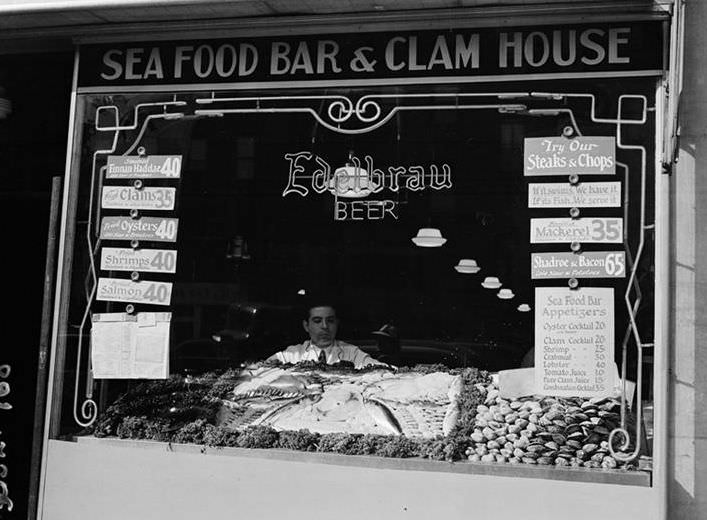 Sea Food Bar & Clam House, 1938.