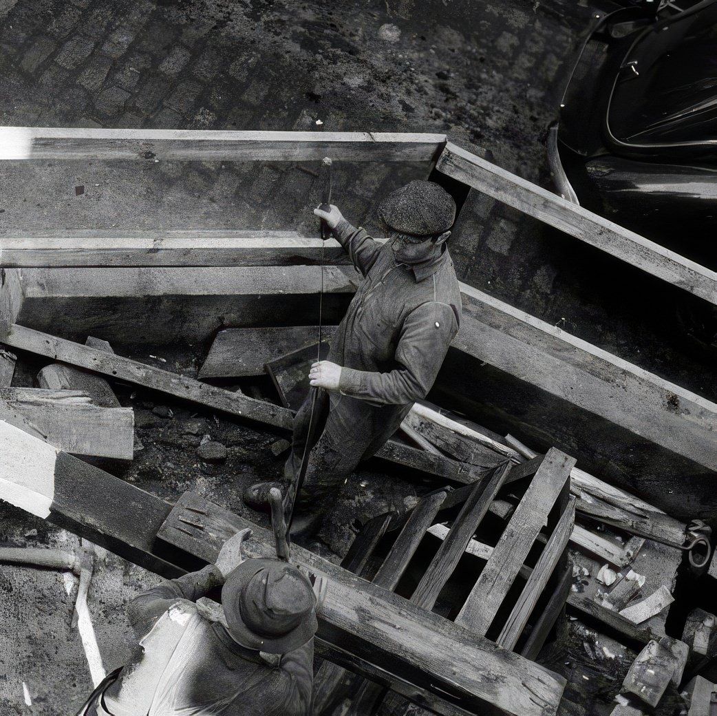 6th Avenue Subway construction at 13th Street, circa 1937.