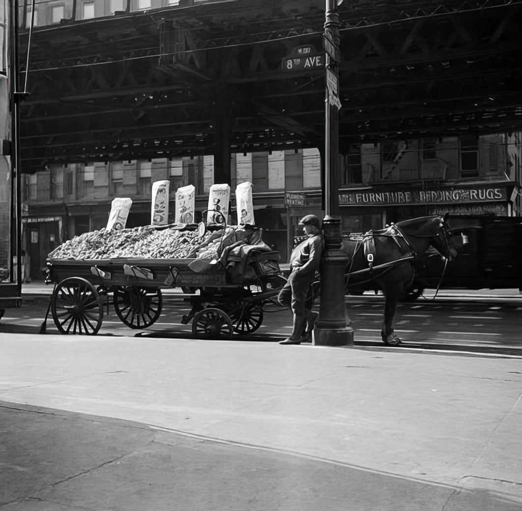 Produce cart, 1938.