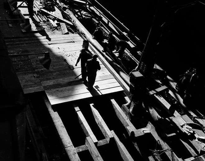 6th Avenue Subway construction at 48th Street, circa 1938.