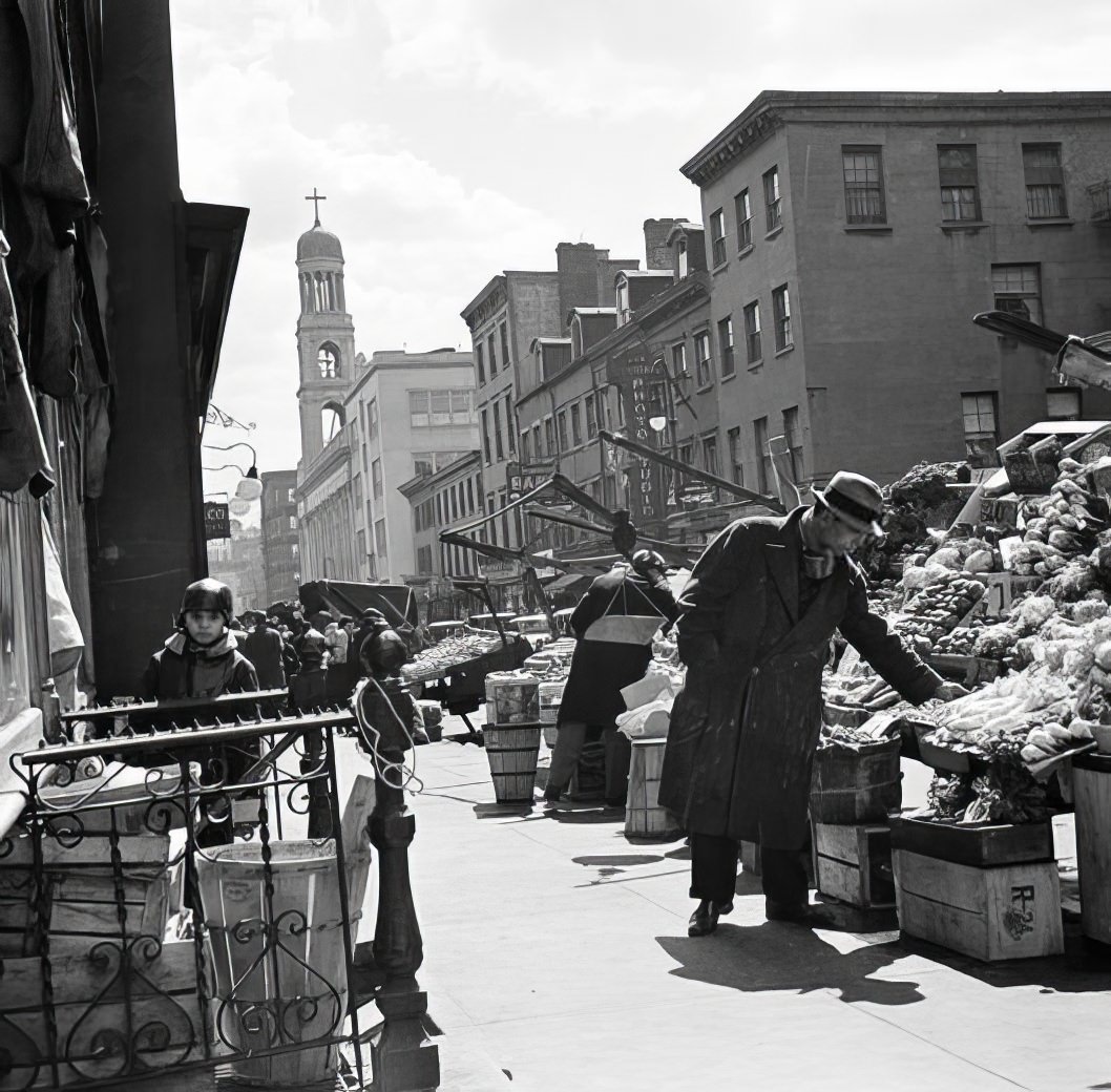 Outdoor market, circa 1936.