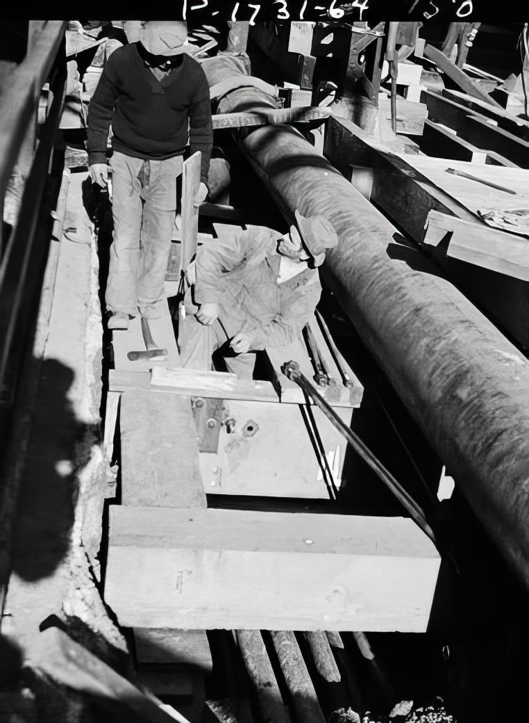 6th Avenue Subway construction at 40th Street, circa 1938.