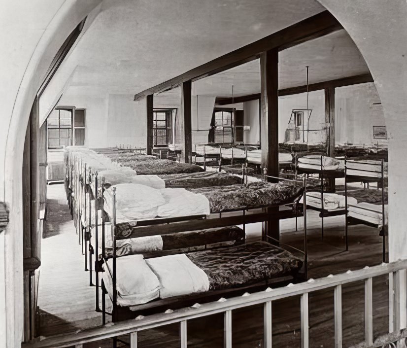 Children's Aid Society: Dormitory in the Tompkins Square Lodging House, 1891.