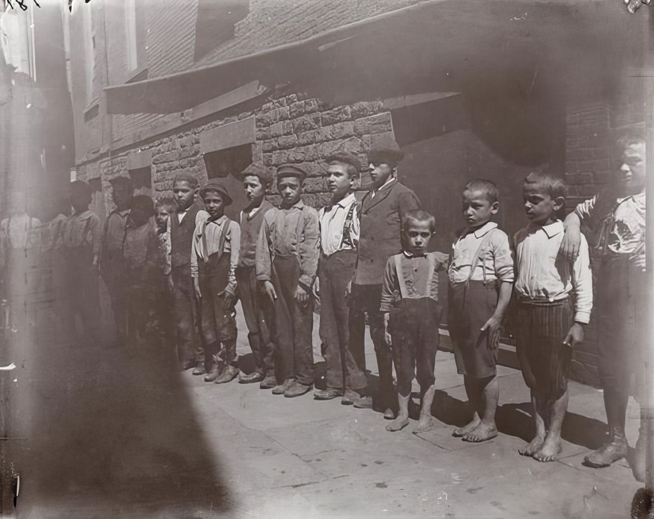 Gang drilling on Mulberry Street, 1891.