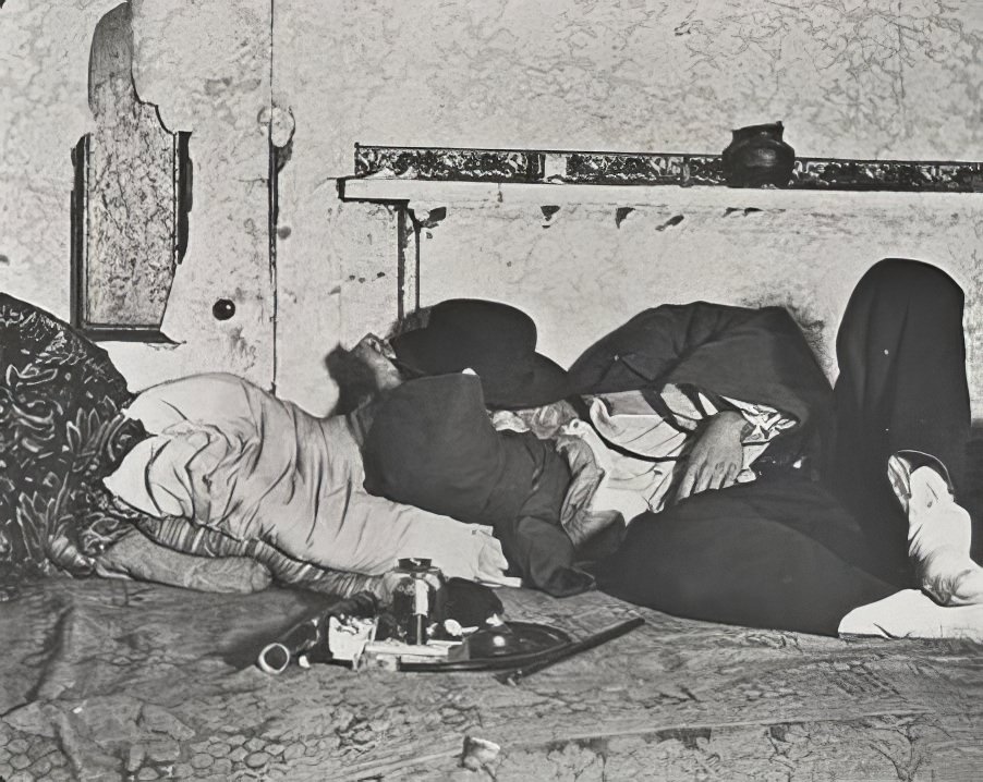 Opium smoking in Chinatown, 1890s.