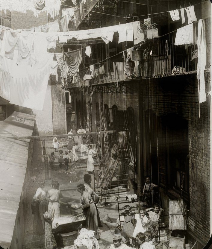 A tenement house yard, 1890s.