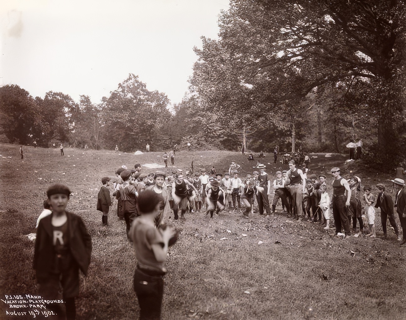 Public School 105 vacation playground, Bronx Park, 1902.