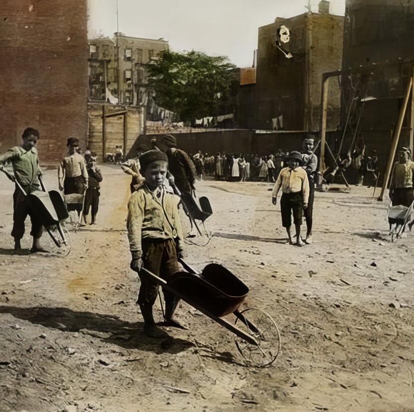 Poverty Gap children playing at Coney Island, 1890s.