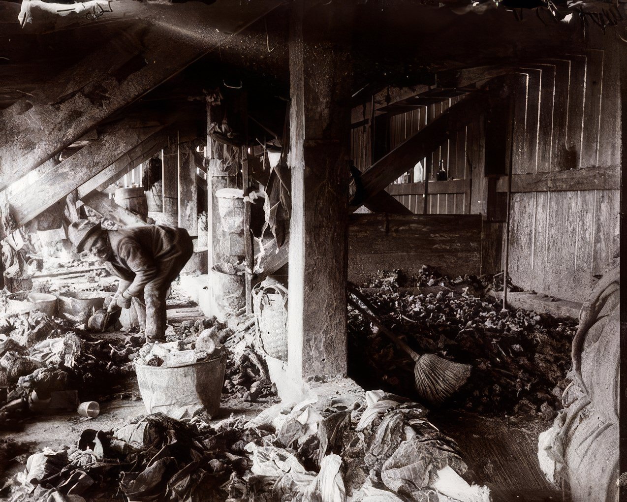 Under a dump at West 47th Street, 1890s.