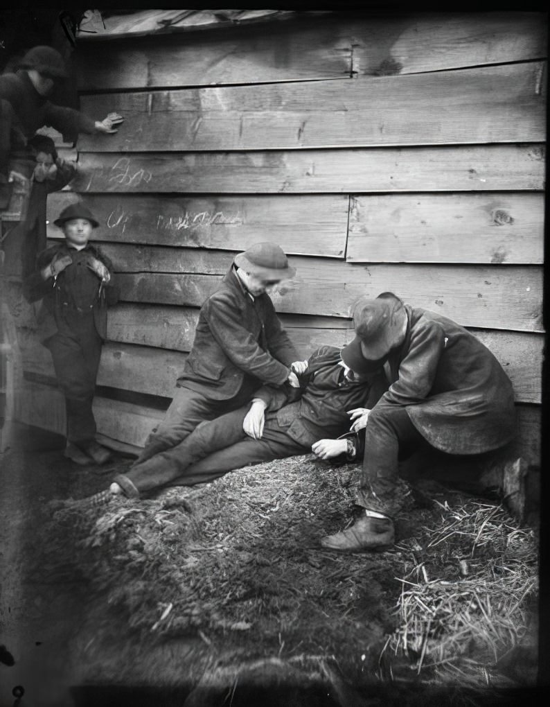 Hell's Kitchen boys showing their trick, circa 1891.