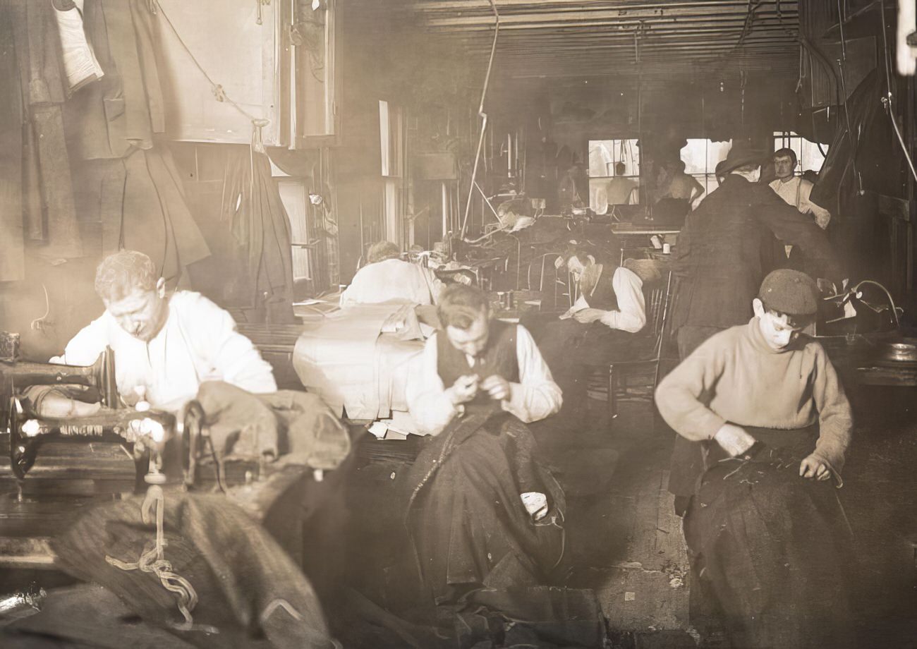 In a sweatshop, circa 1911.