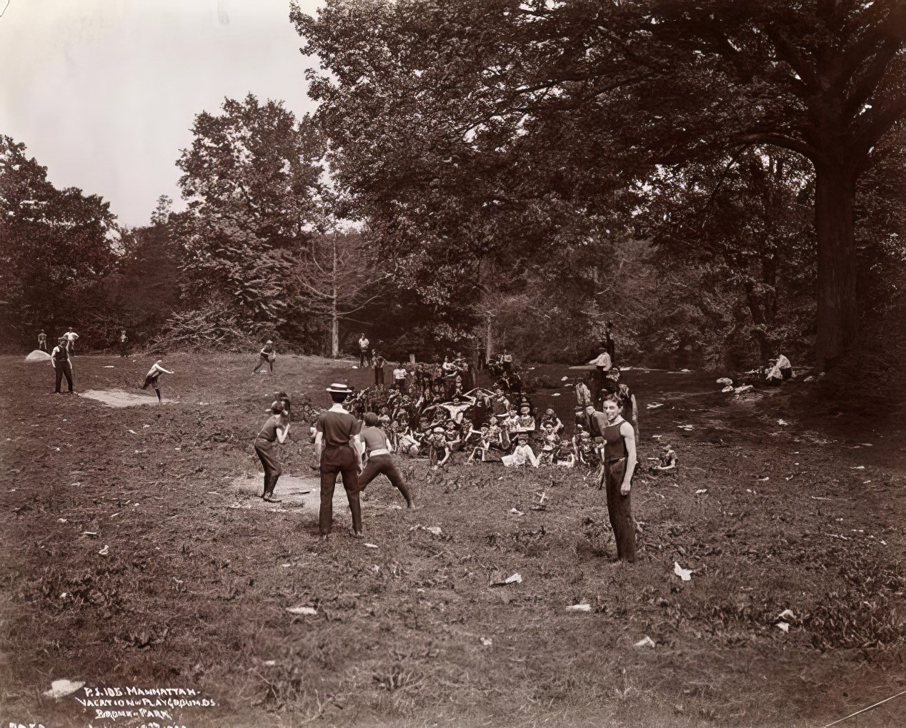 Public School 105 vacation playgrounds, Bronx Park, 1902.