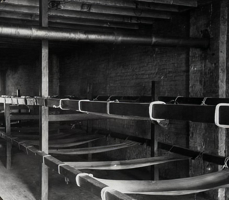 Bunks in a seven-cent lodging house on Pell Street, 1890s.