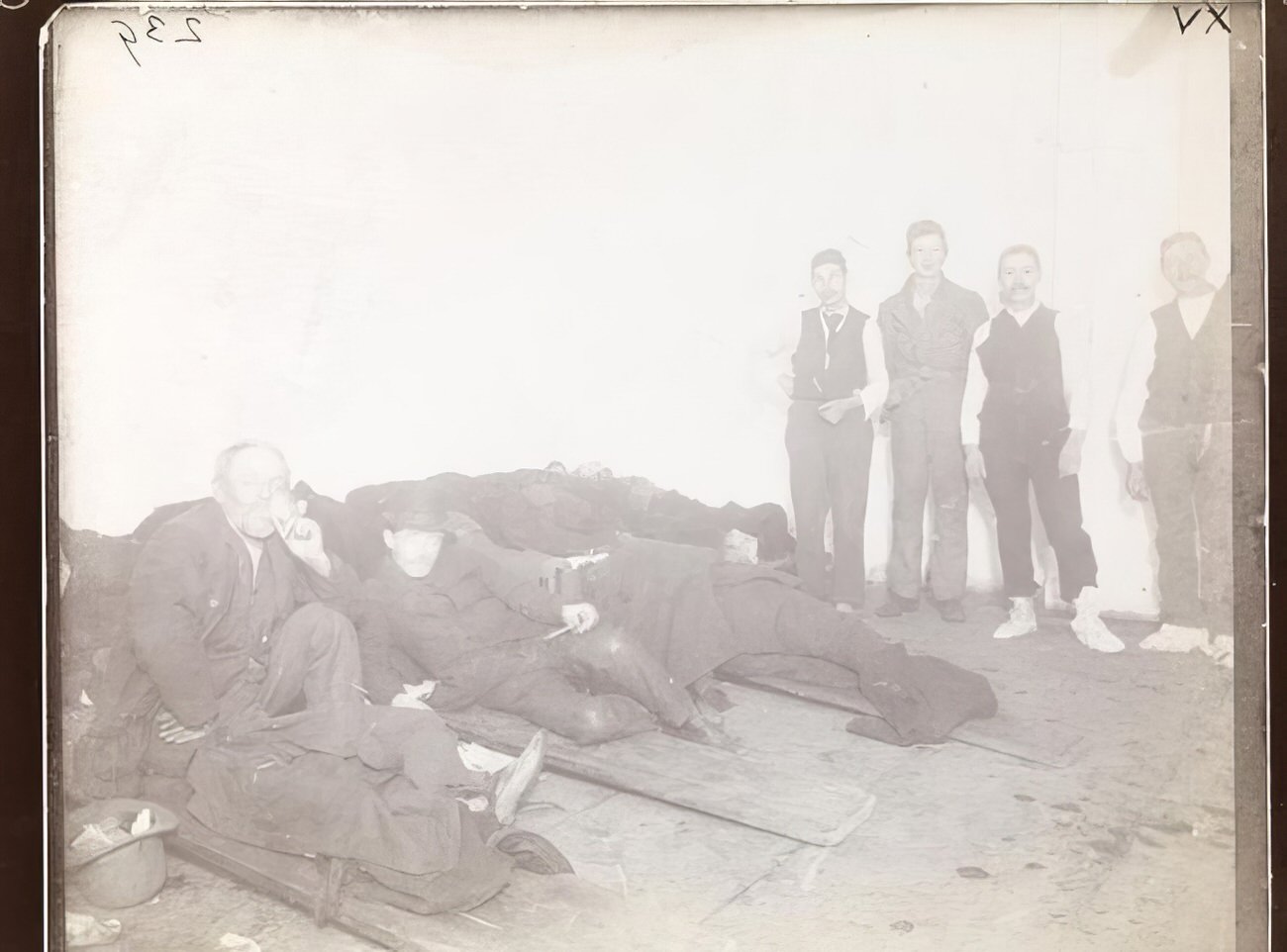 A police station lodging room, 1890s.