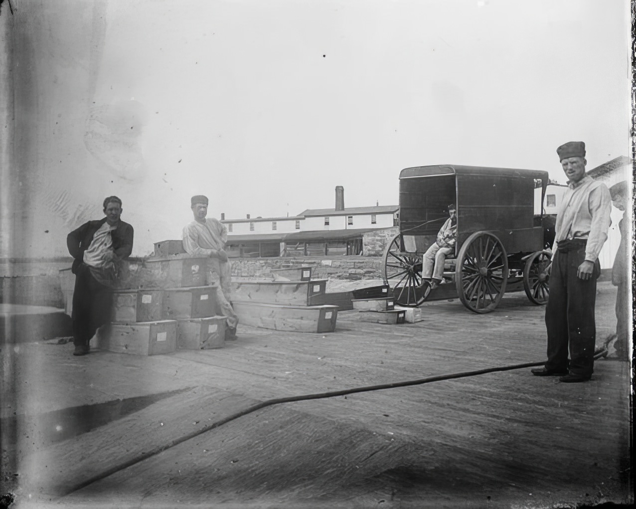 Hart's Island dock, 1890s.