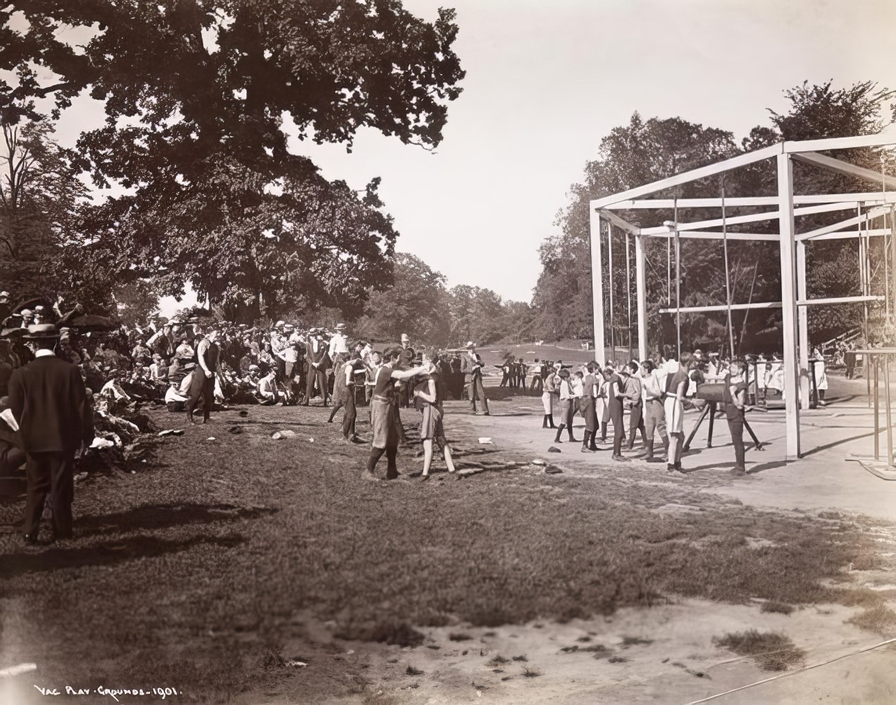 Vacation playgrounds in Crotona Park, 1901.