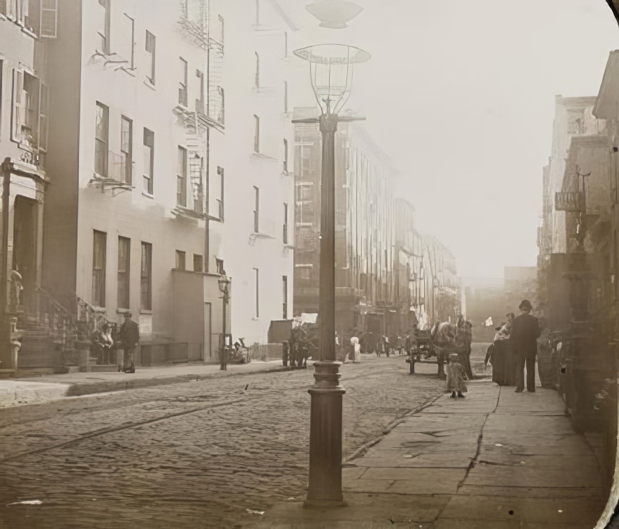 A street scene, 1890s.