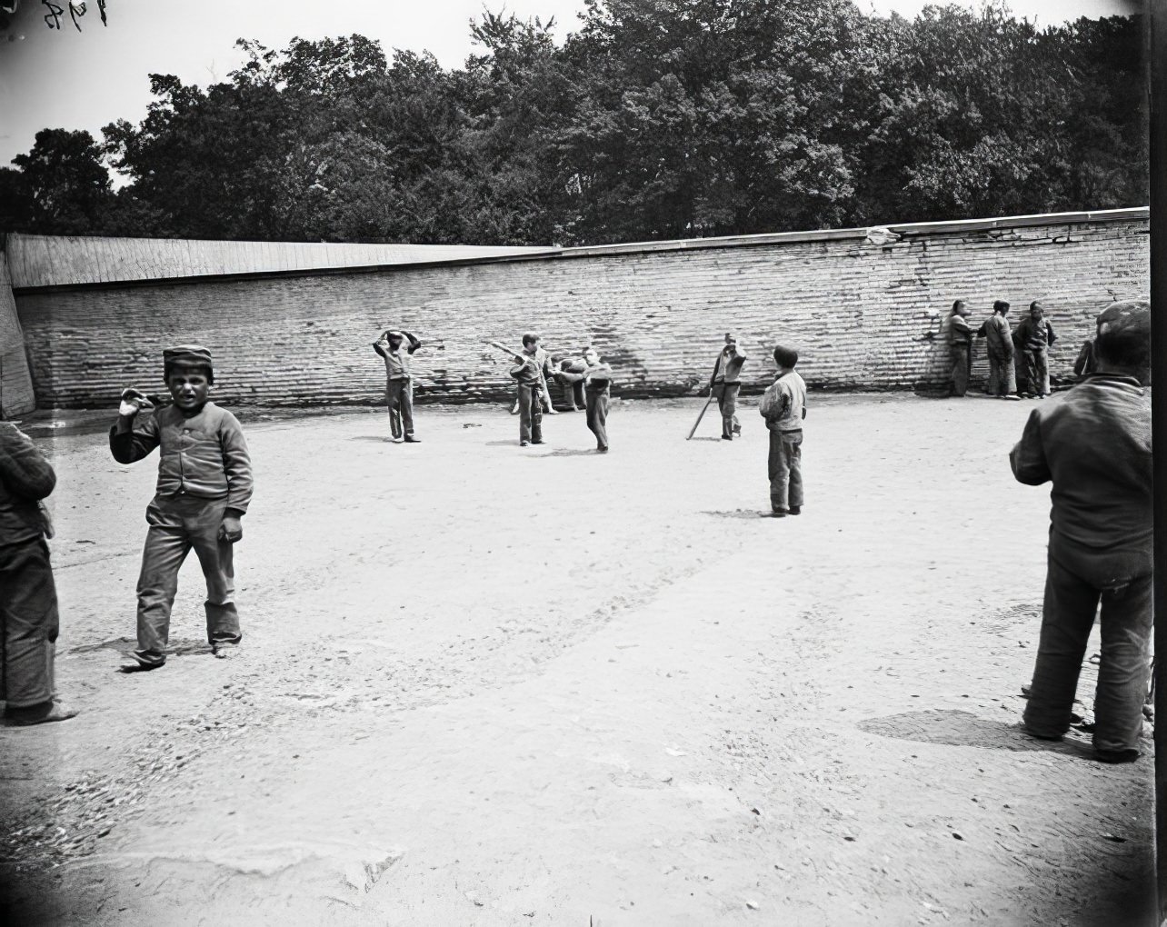 A juvenile asylum playground, 1890s.