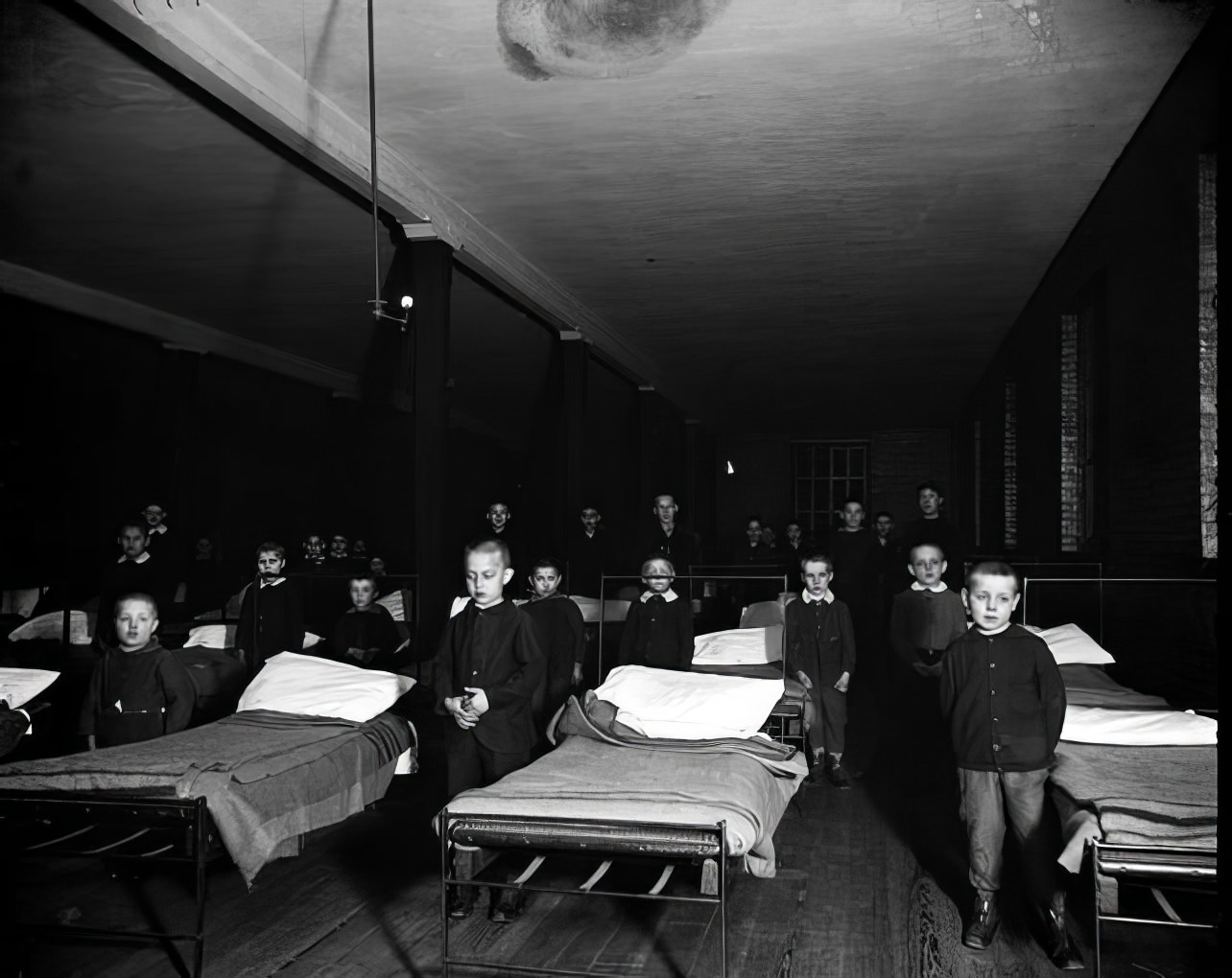 Children going to bed, 1890s.