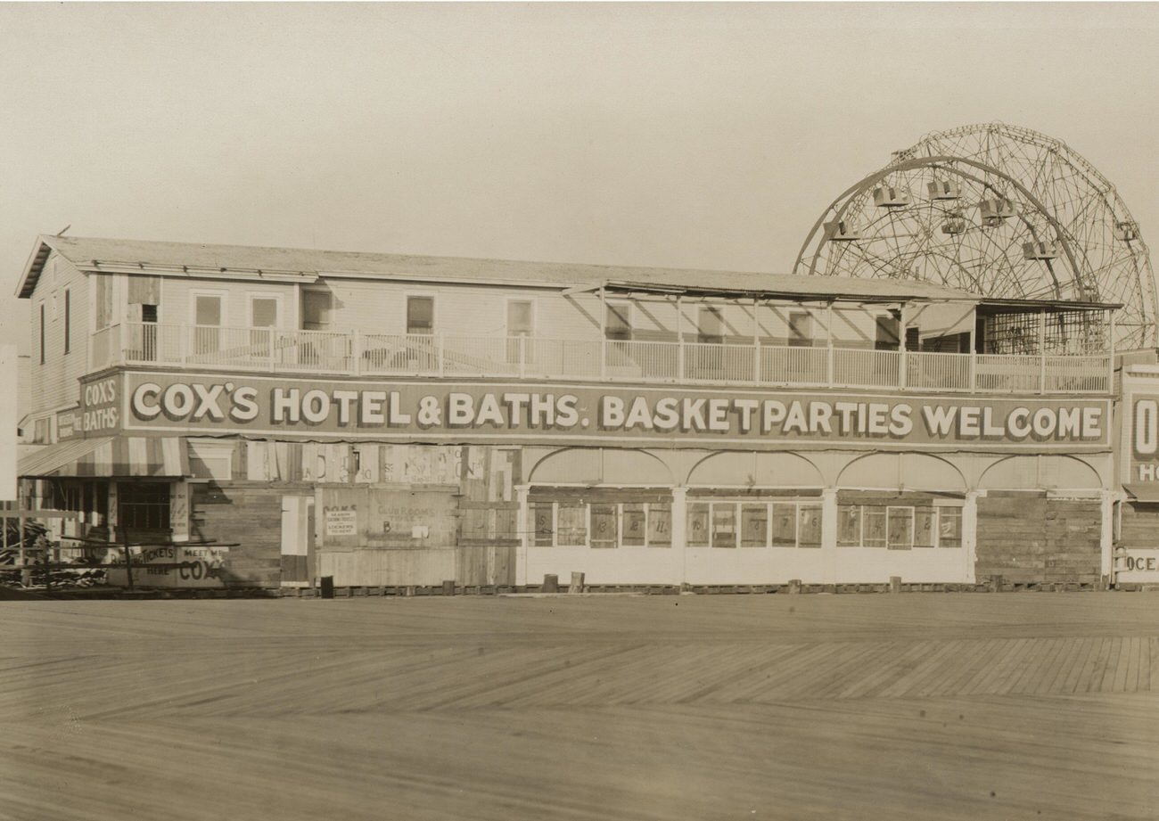 Looking Northeast From Boardwalk, Foot West 13th Street, Showing Present Character of Buildings, 1922