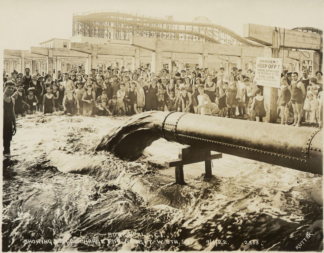 Showing 20-Inch Discharge Pipe Near Foot of West Eighth Street, 1922