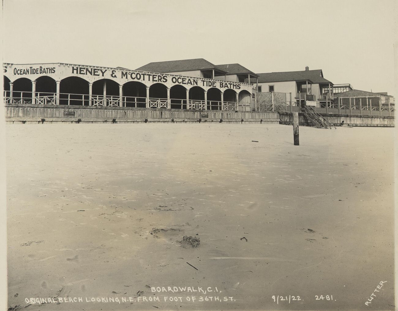 Original Beach Looking Northeast From Foot of 36th Street, 1922