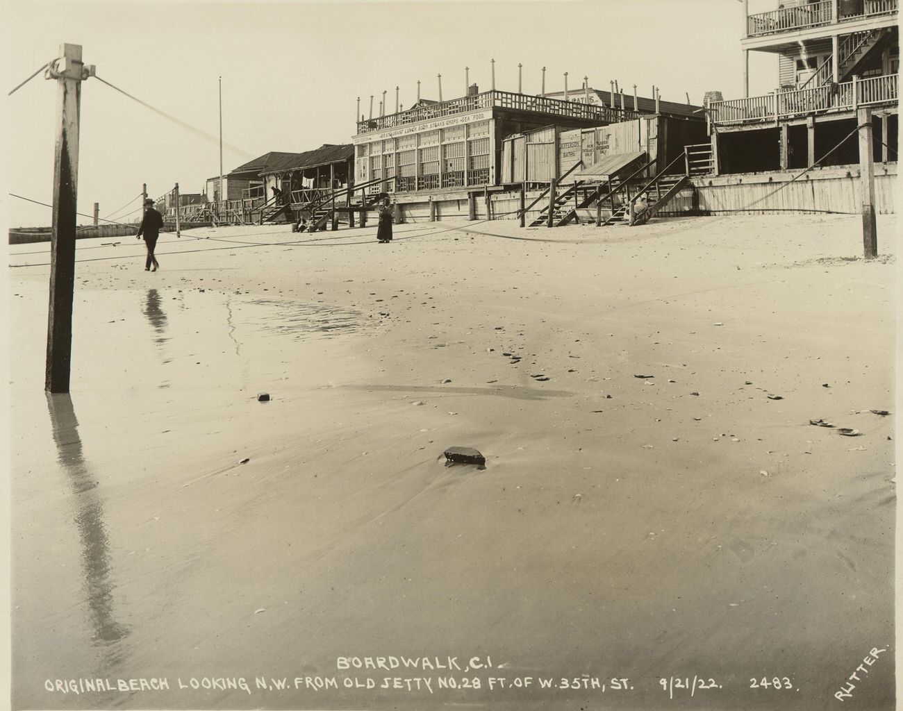 Original Beach Looking North West, Foot of West 35th Street, 1922