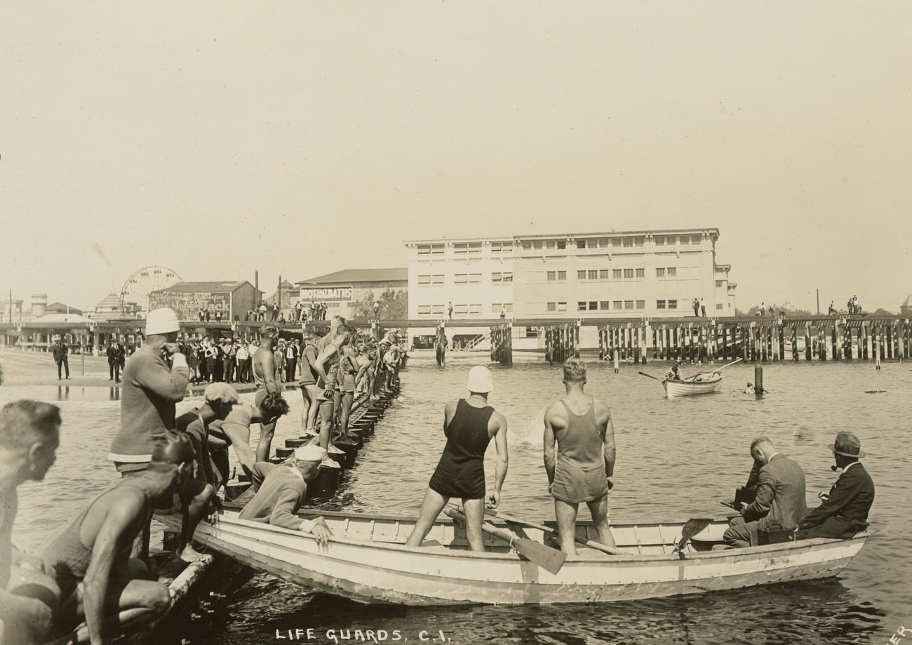 Life Guards at Coney Island, Finish of the 200 Yard Dash, 1922