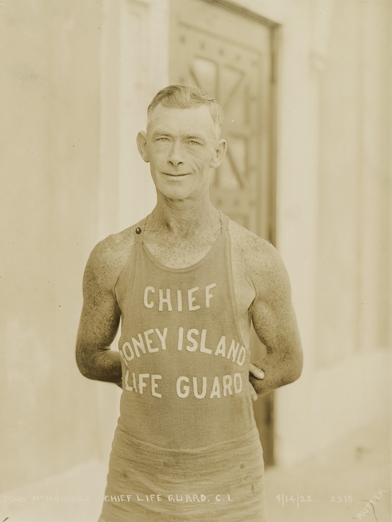 Life Guards at Coney Island, John McMonigle, Chief Life Guard, 1922