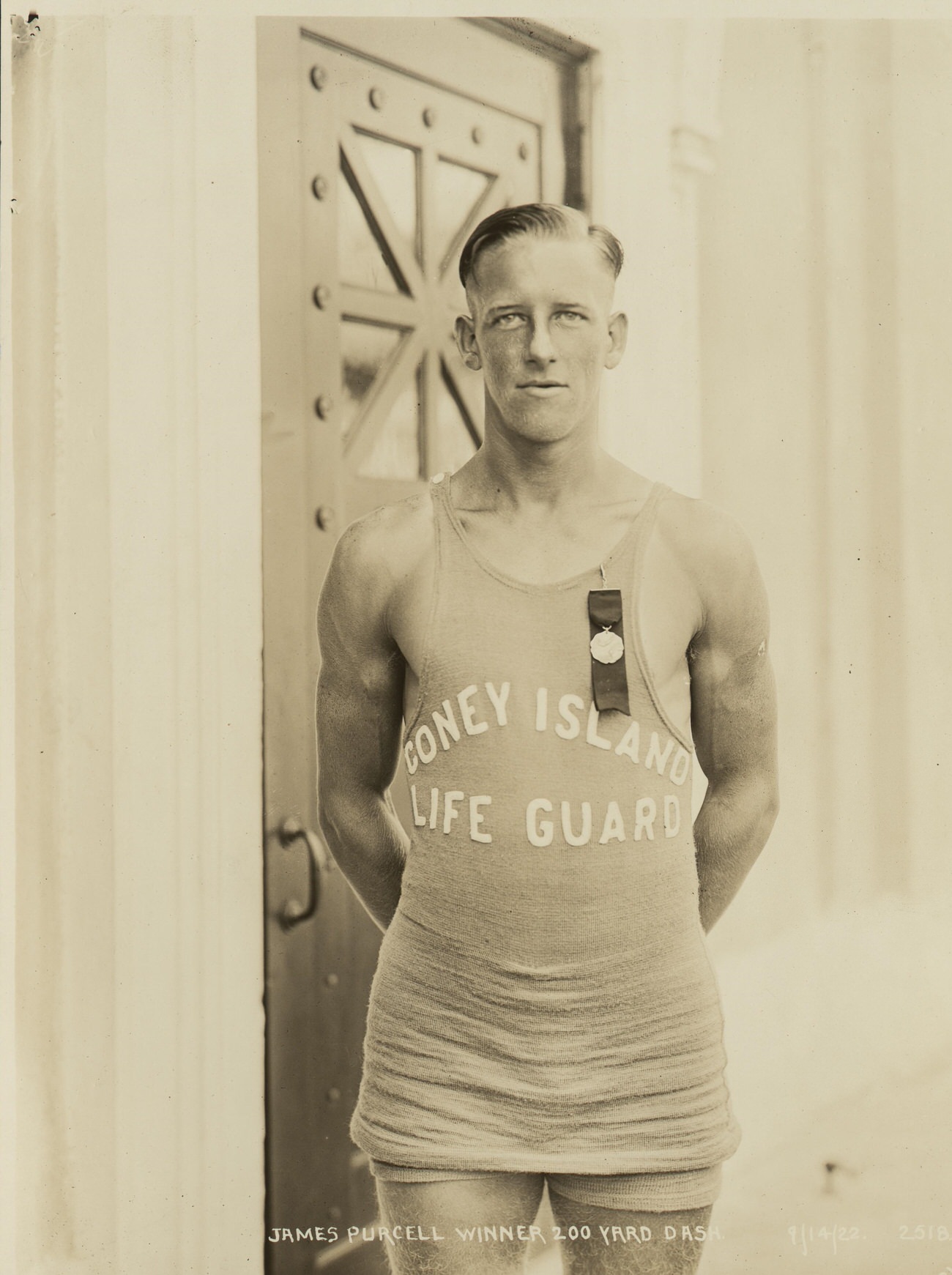 Life Guards at Coney Island, James Purcell, Winner of 200 Yard Dash, 1922