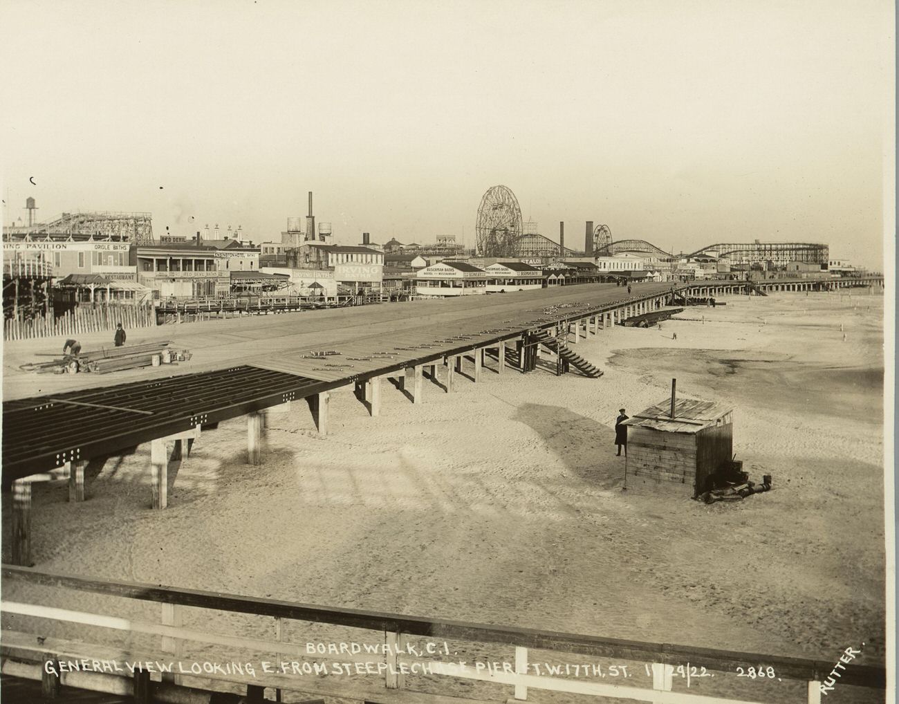 General View Looking East From Steeplechase Pier Foot West 17th Street, 1922