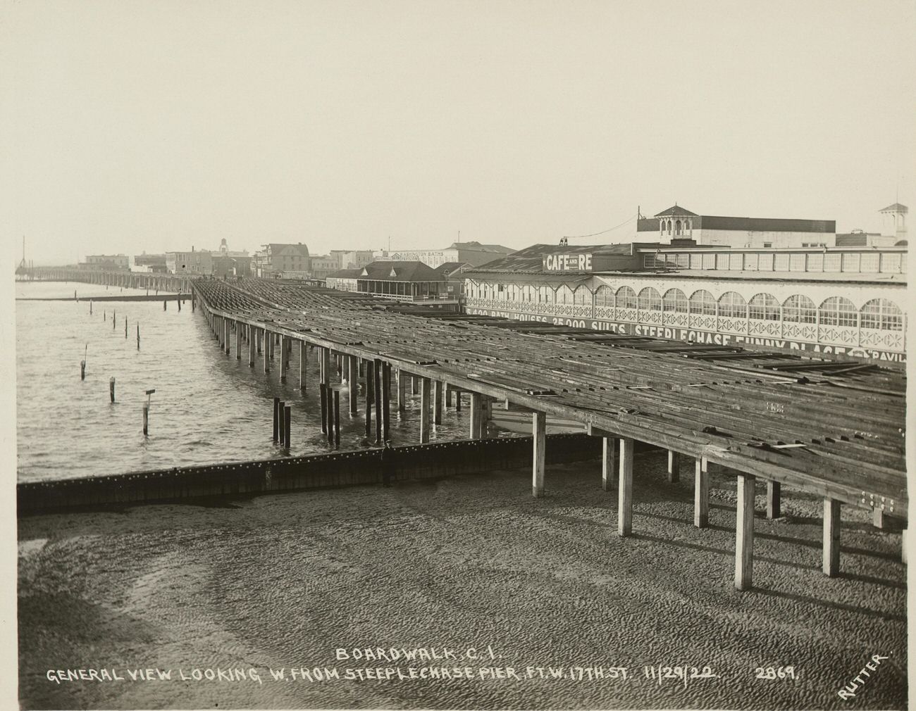 General View Looking West From Steeplechase Pier Foot West 17th Street, 1922