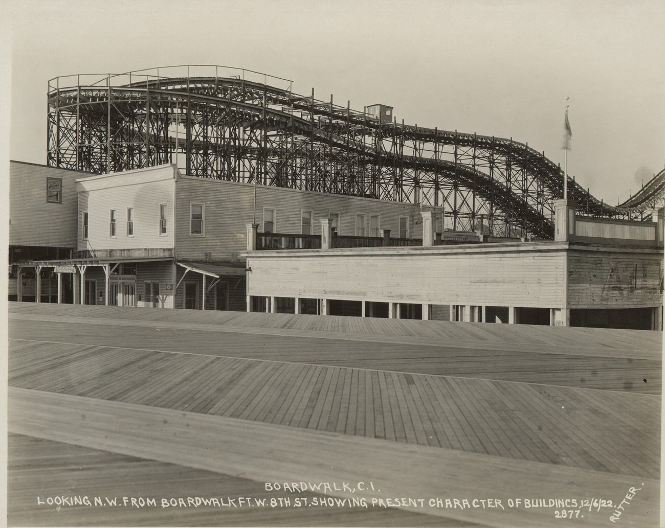 Looking North West From Boardwalk, Foot West Eighth Street, Showing Present Character of Buildings, 1922