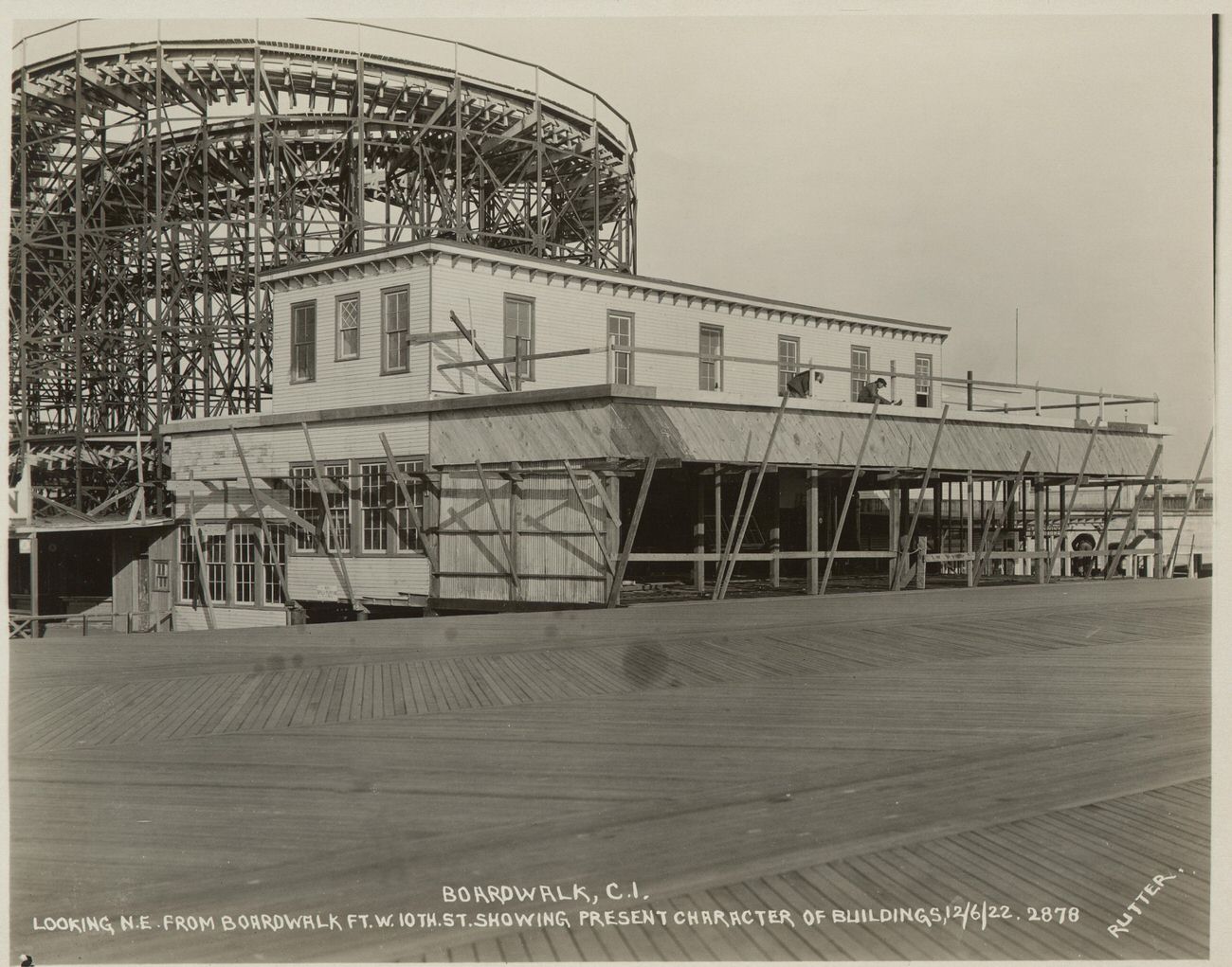 Looking Northeast From Boardwalk, Foot West 10th Street, Showing Present Character of Buildings, 1922