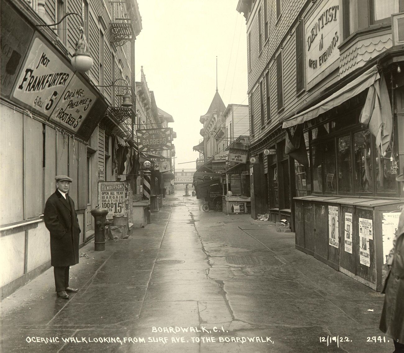 Oceanic Walk Looking From Surf Avenue to Boardwalk, 1922