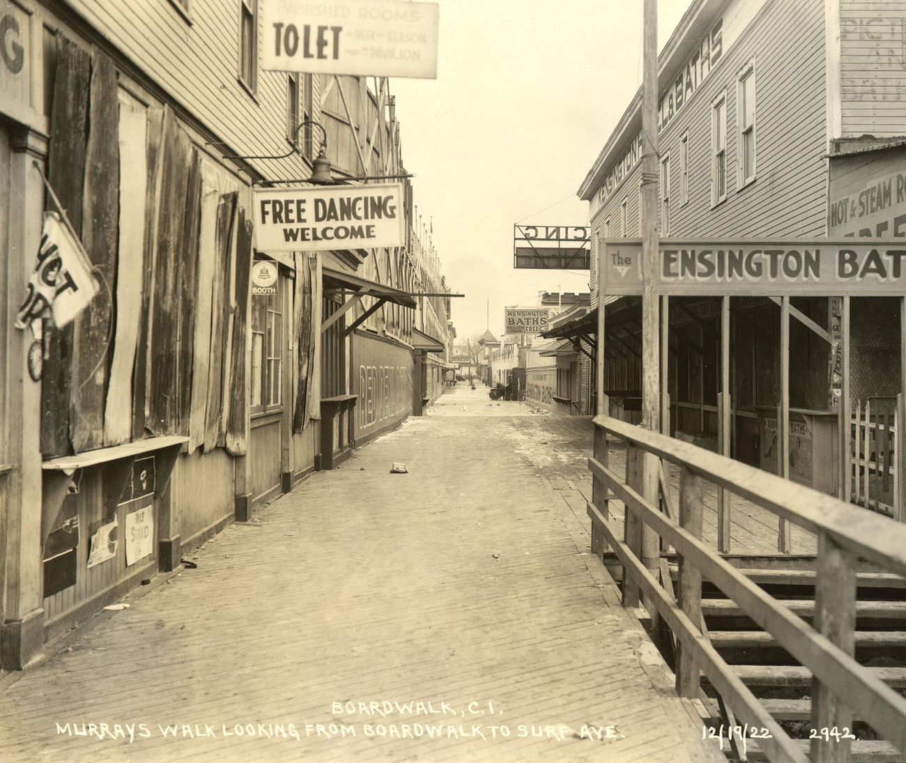 Murray’s Walk Looking From Boardwalk to Surf Avenue, 1922