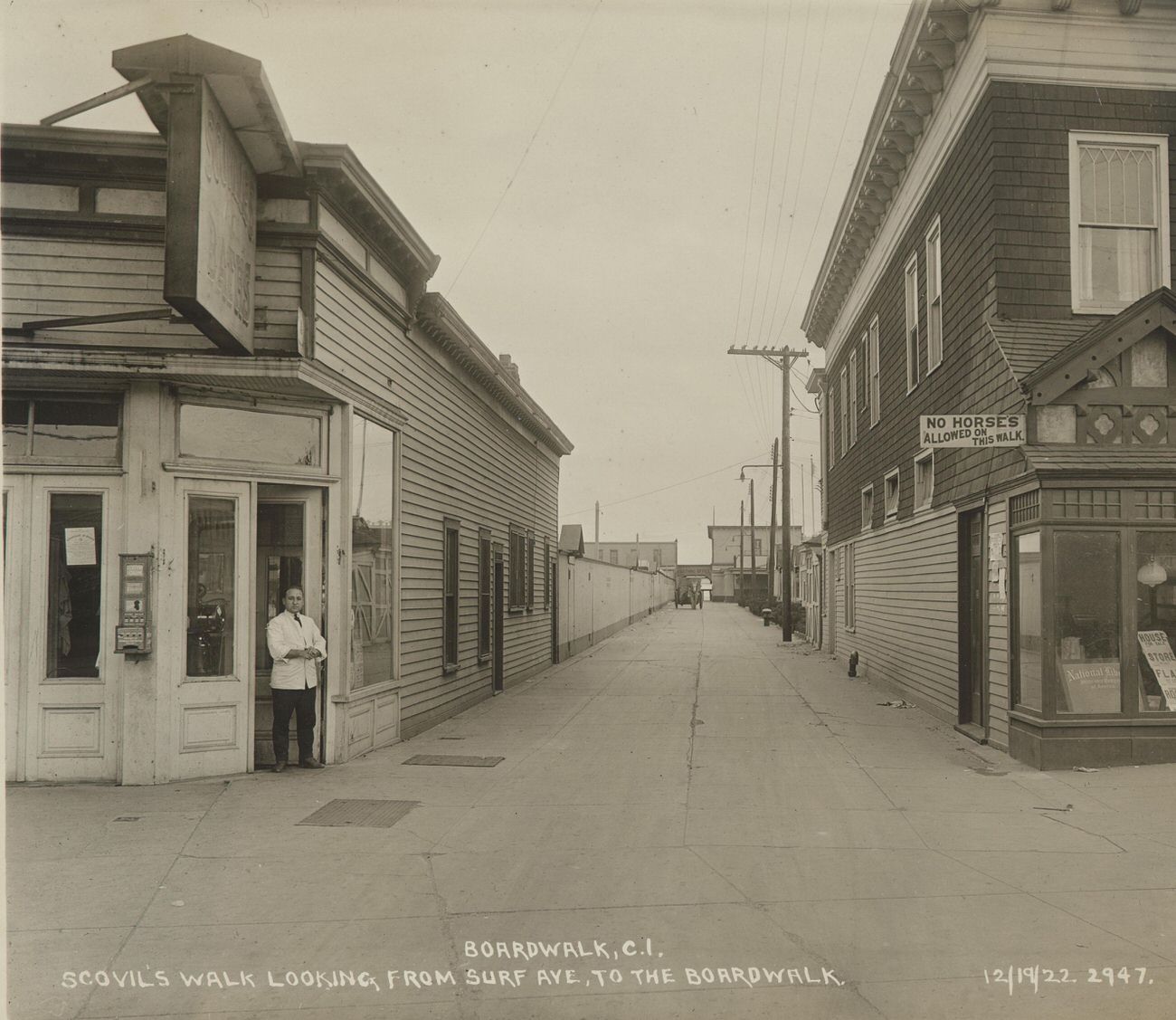 Scoville’s Walk Looking From Surf Avenue to the Boardwalk, 1922