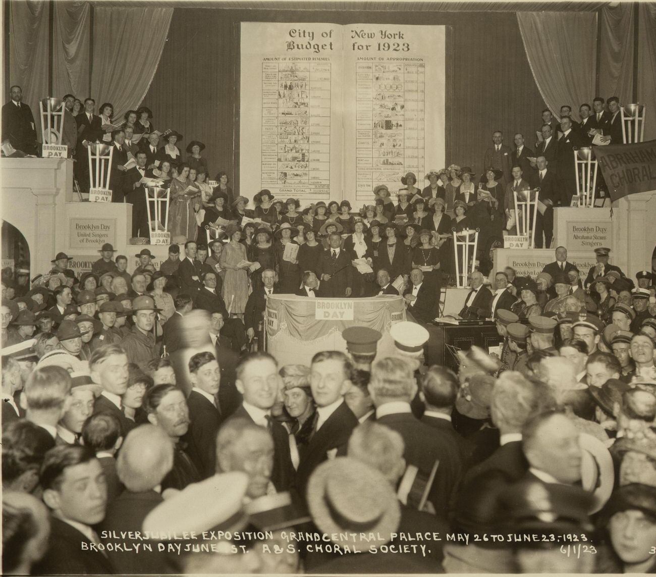 The Silver Jubilee Exposition, Grand Central Palace, Brooklyn Day, June 1st, A & S Choral Society, 1923