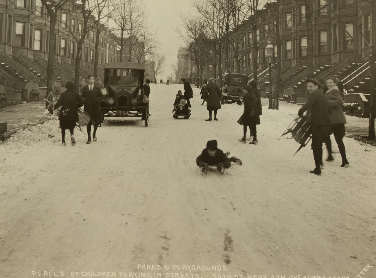 Parks and Playgrounds, Perils of Children Playing in Streets, 50th Street Near Fourth Avenue, 1924