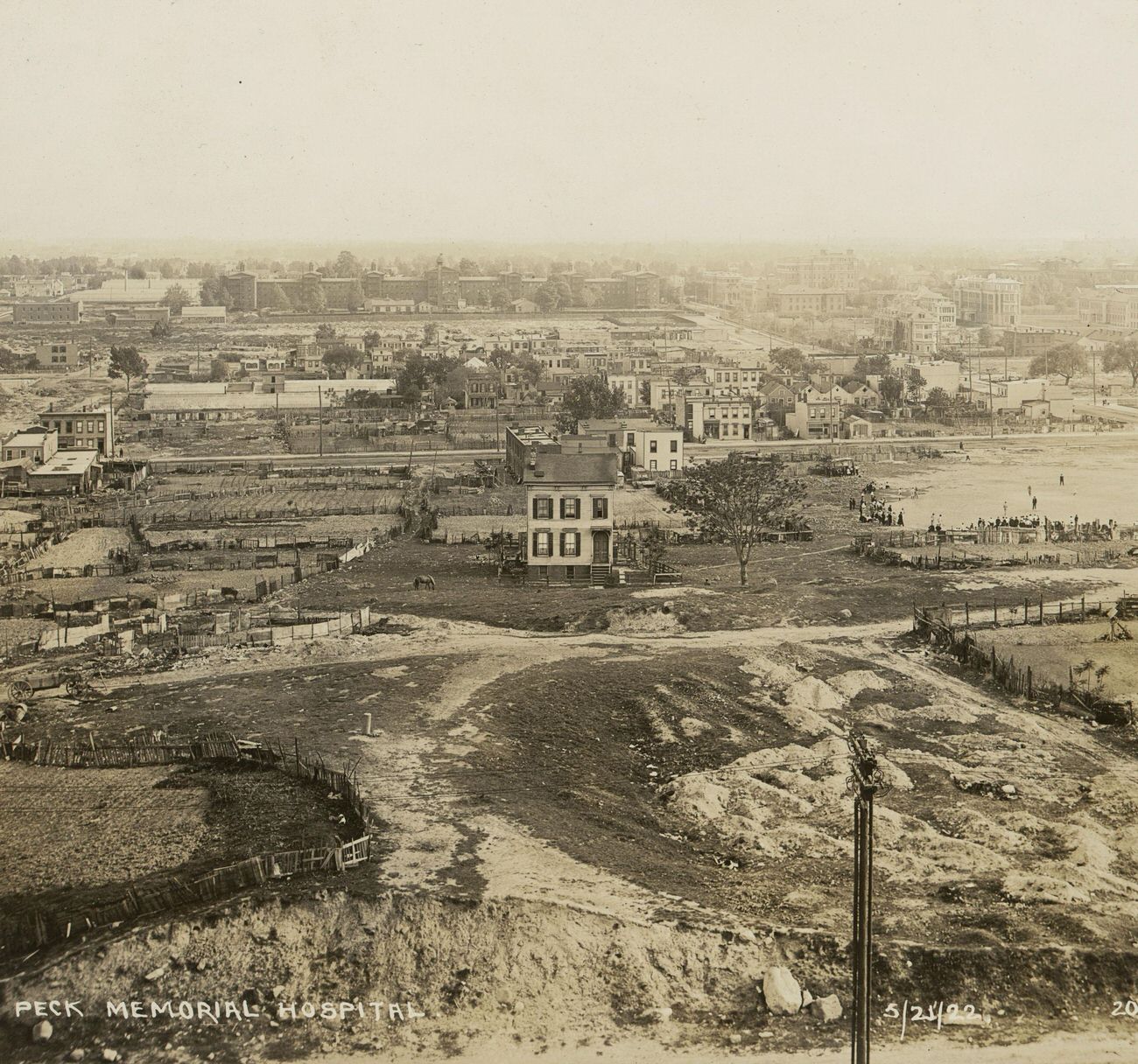 Panoramic Bird’s Eye View of Pigtown From Roof of Peck Memorial Hospitals, 1922