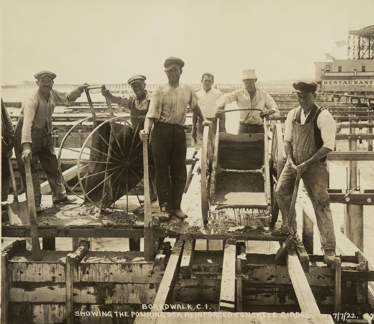 General View Showing Pouring of a Reinforced Concrete Girder, 1922