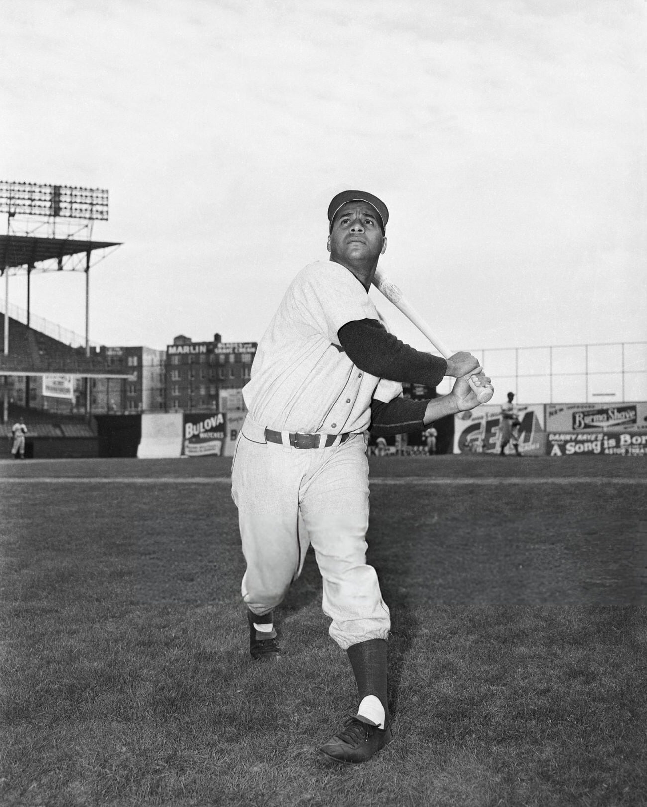 Roy Campanella at batting practice, 1940s.