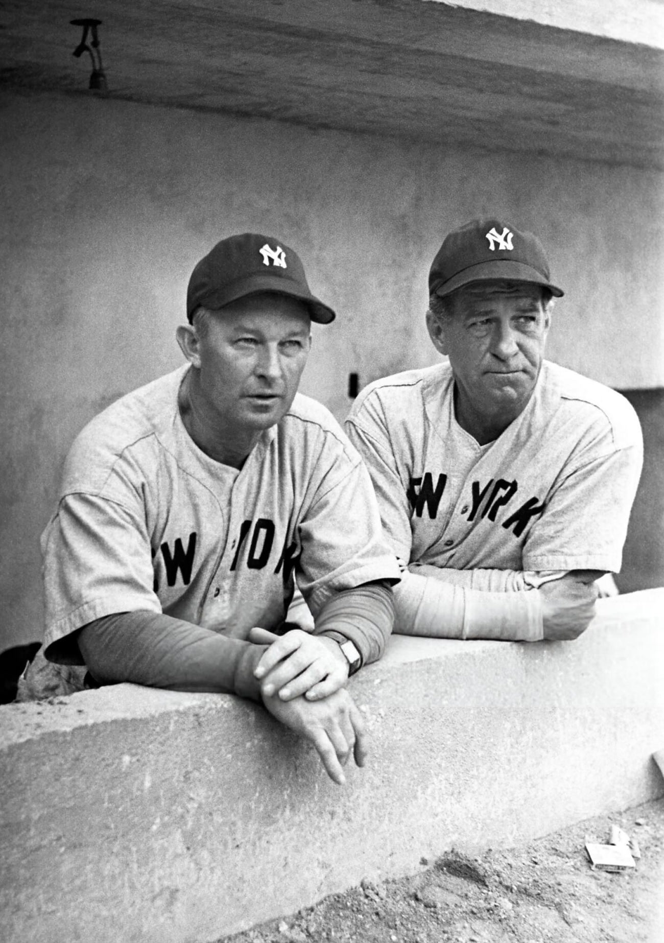 Charlie Dressen and Bucky Harris of the New York Yankees, 1948.