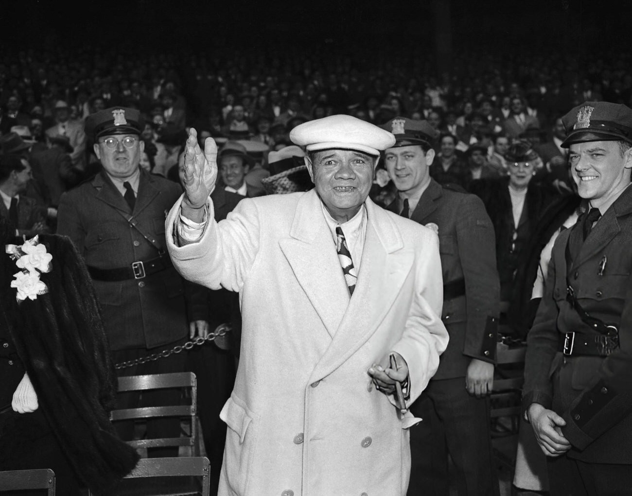 Babe Ruth at the Polo Grounds, 1940s.