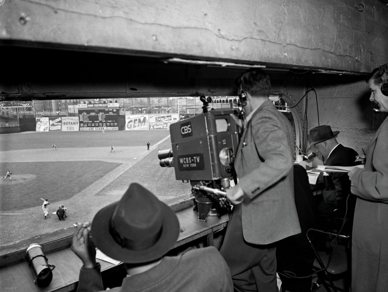 CBS television broadcasting a Dodgers game, 1948.