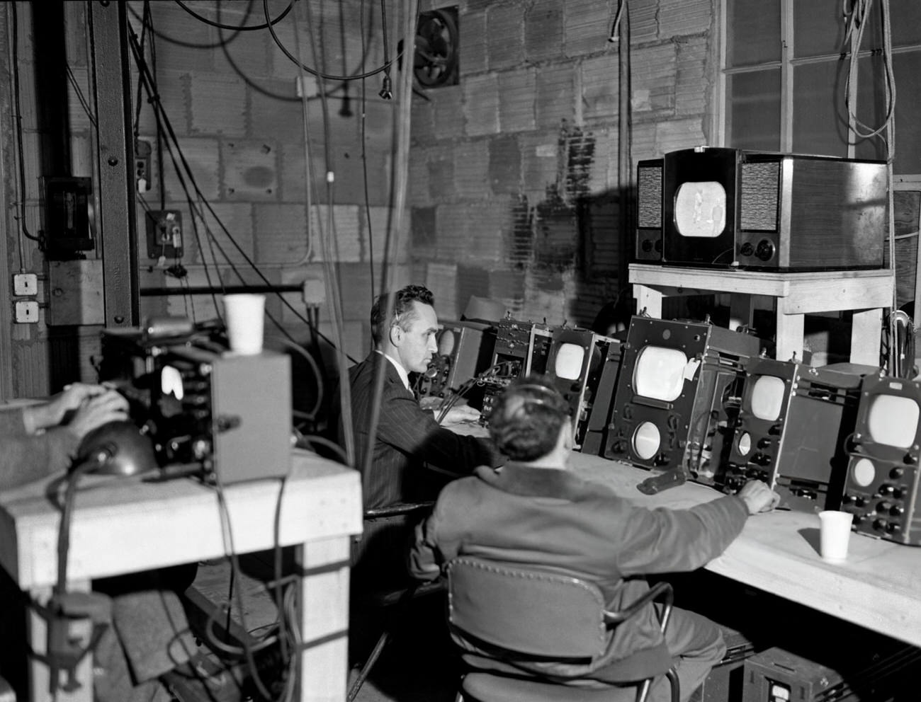 CBS television broadcasting a Dodgers game, 1948.