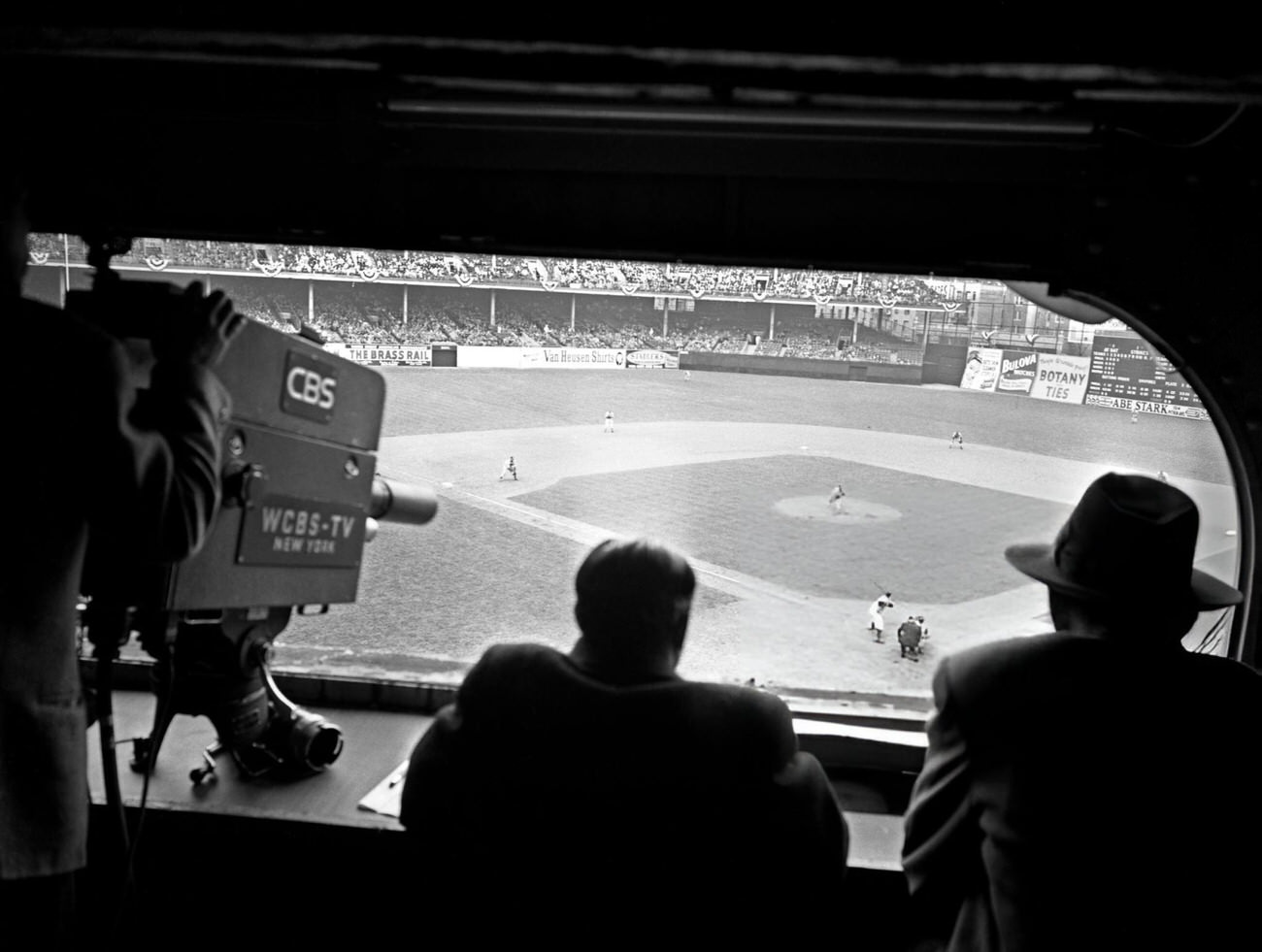 CBS television broadcasting a Dodgers game, 1948.