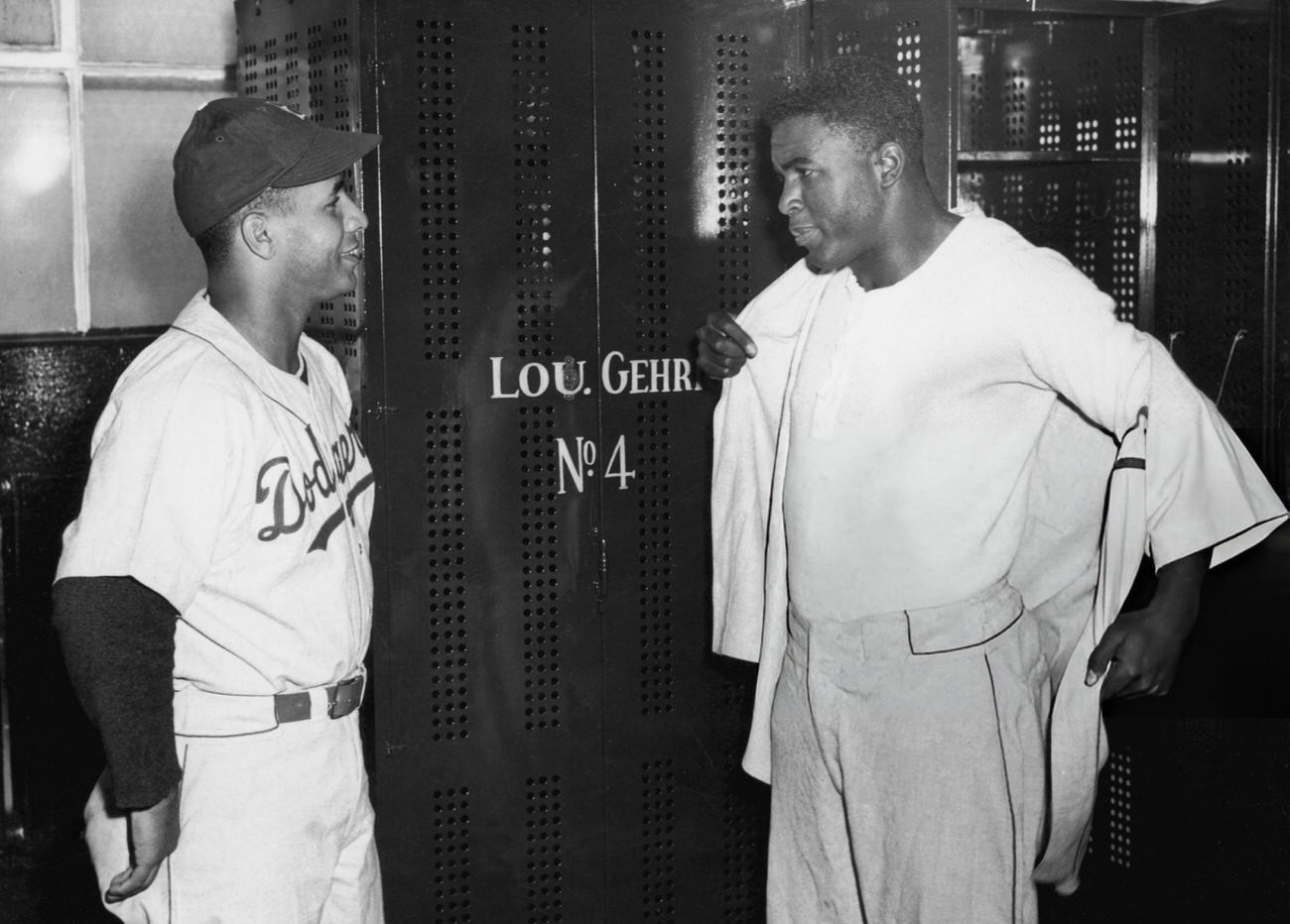 Roy Campanella and Jackie Robinson, 1948.